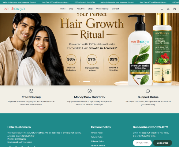 Hair Care Products Website Design
