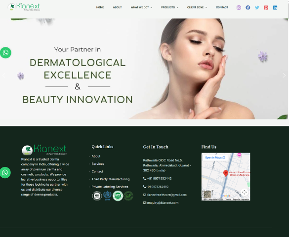 Beauty Products Website Development