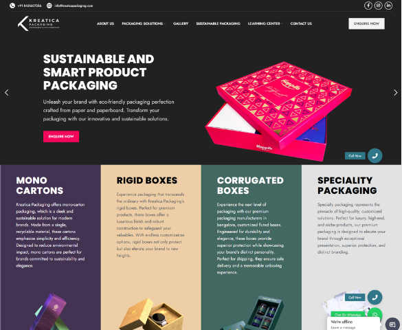 Products Packaging Website Designn