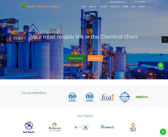 Chemical Manufacturer Website Development