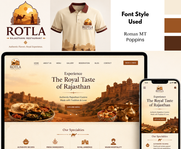 Restaurant Website Design Project Done for Brand Rotla Located in Rajasthan