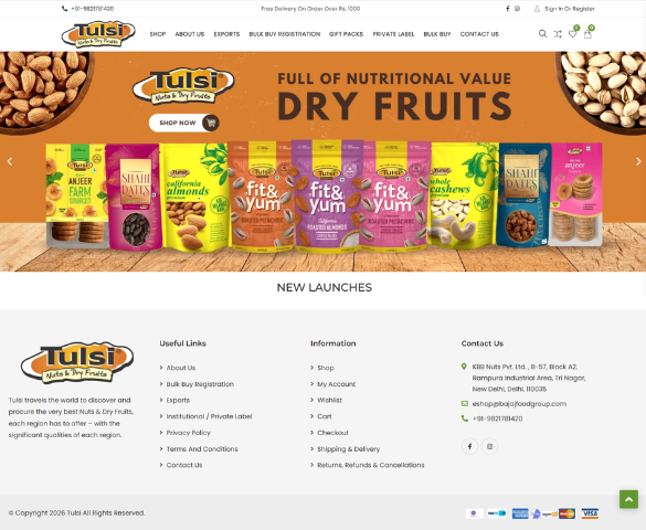Dry Fruit Company Website